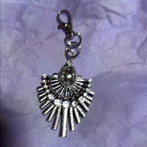 Silver Keychain with Crystal Accents